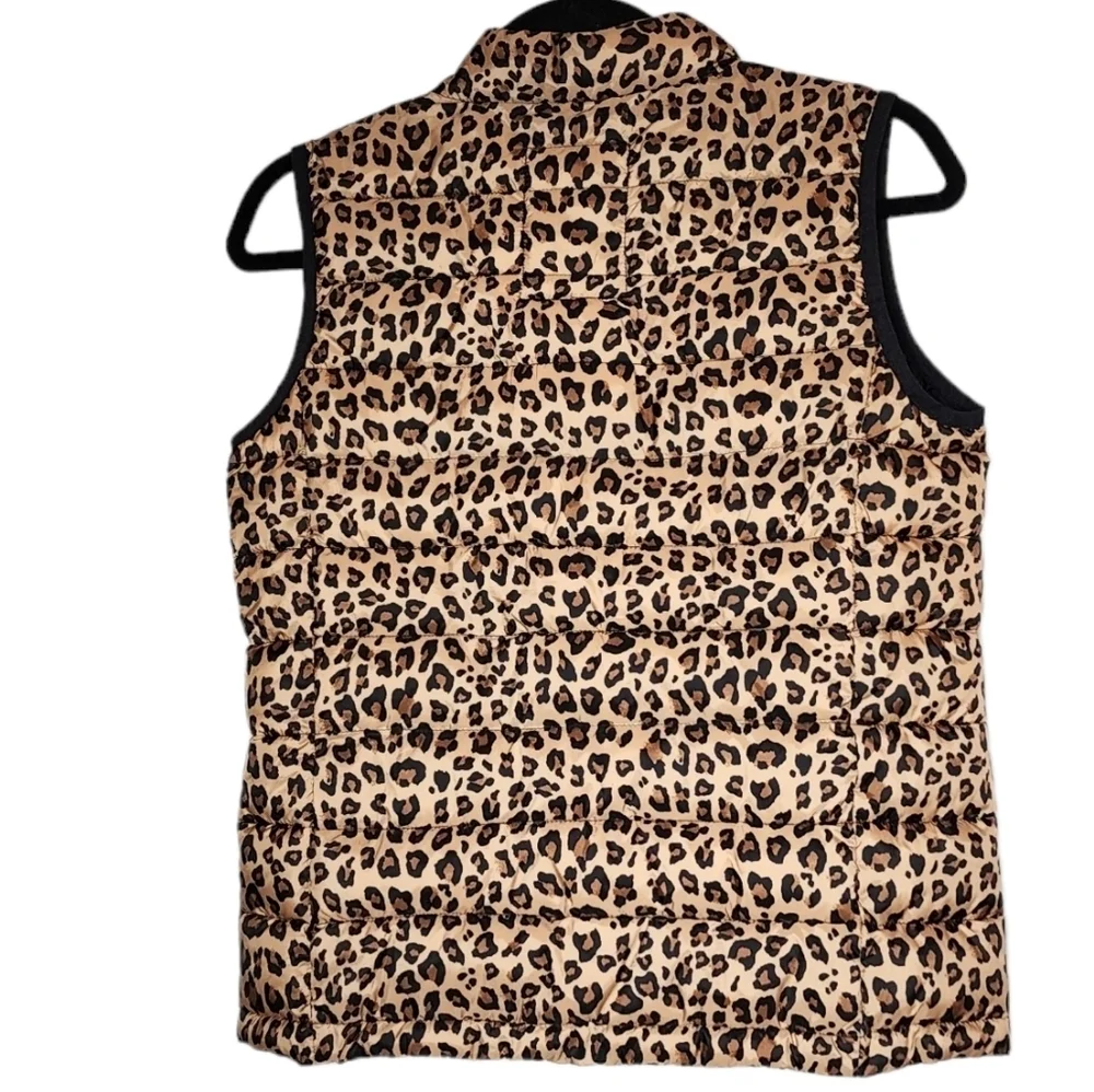 NWT‎ GAP Kids Leopard Puffer Zip Vest Brown Animal Print Size XXL Primaloft